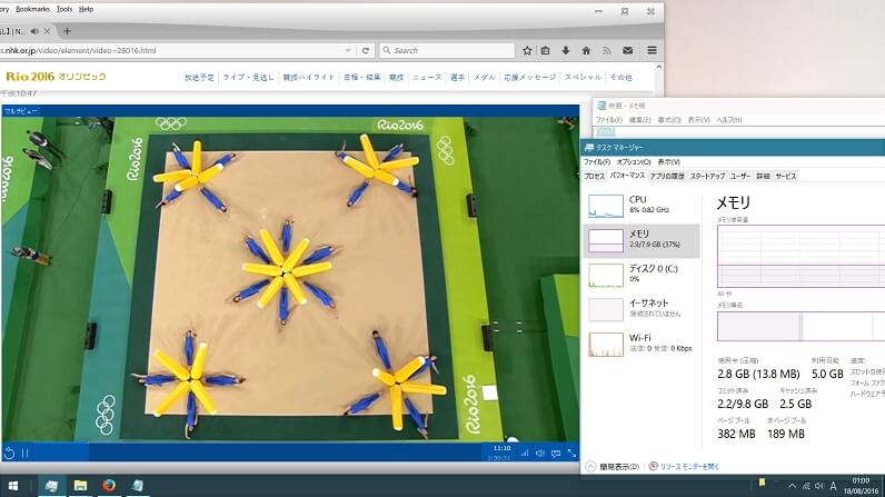 リオ五輪動画スクリーンショットを使用した、Windows10 RSカスタマイズ解説画像サンプル